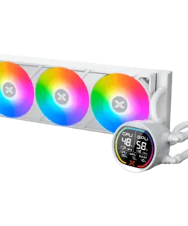 Охладител за процесор Охладител LK Pro 360 Digital Arctic EN47411 (WH AIO,Digital LCD Pump & 360mm PWM Fan,Mini ARGB Controller,Intel & AMD & 20xx) - Image 3