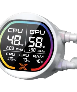 Охладител за процесор Охладител LK Pro 360 Digital Arctic EN47411 (WH AIO,Digital LCD Pump & 360mm PWM Fan,Mini ARGB Controller,Intel & AMD & 20xx) - Image 5
