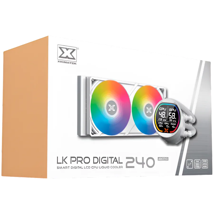 Охладител за процесор Охладител LK Pro 240 Digital Arctic EN47435 (WH AIODigital LCD Pump & 240mm PWM FanMini ARGB Contr