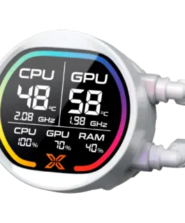 Охладител за процесор Охладител LK Pro 240 Digital Arctic EN47435 (WH AIO,Digital LCD Pump & 240mm PWM Fan,Mini ARGB Controller,Intel & AMD & 20xx) - Image 5