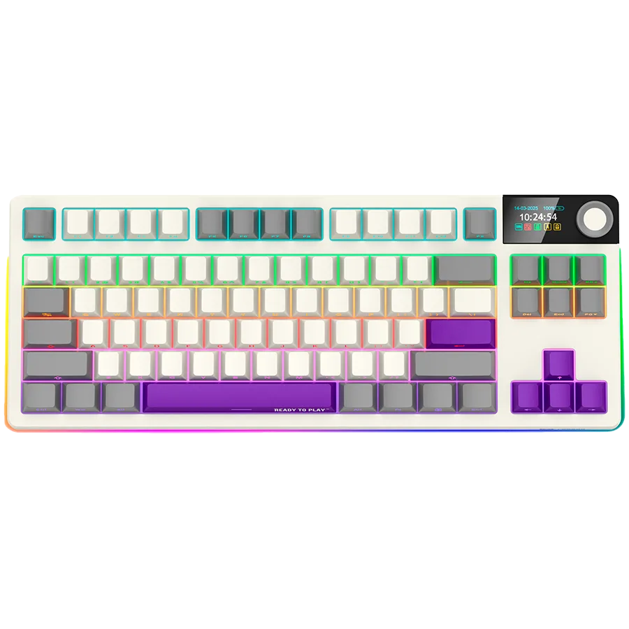 Геймърска клавиатура LORGAR KBP70TKLW Wireless TKL Mechanical Gaming Keyboard Pro Beige EN