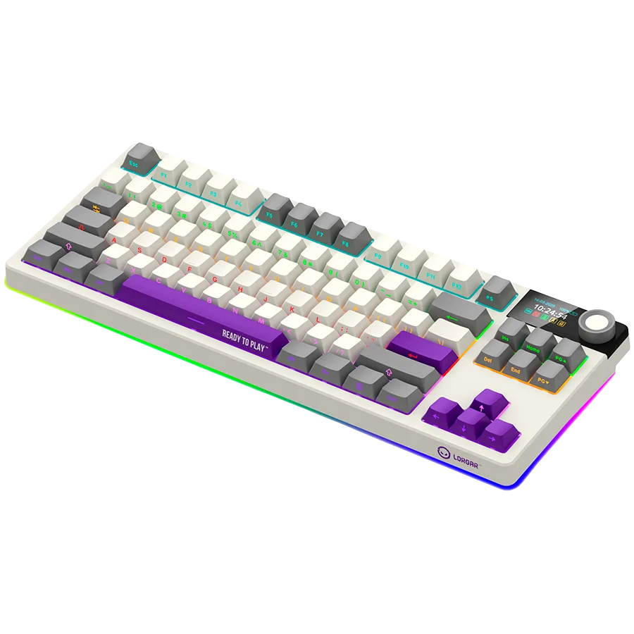 Геймърска клавиатура LORGAR KBP70TKLW, Wireless TKL Mechanical Gaming Keyboard Pro, Beige, EN layout - Image 7
