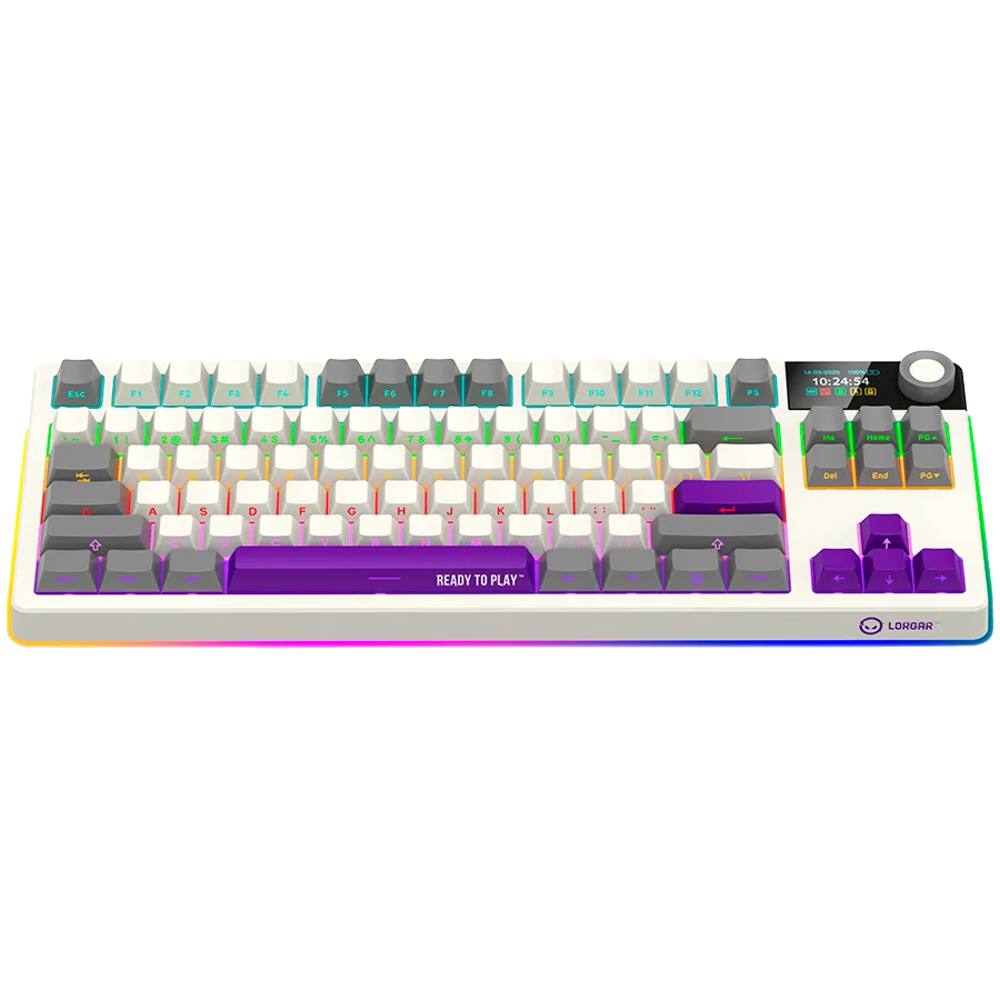 Геймърска клавиатура LORGAR KBP70TKLW, Wireless TKL Mechanical Gaming Keyboard Pro, Beige, EN layout - Image 8