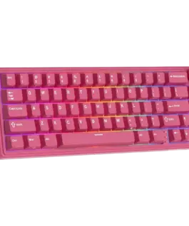 Геймърска клавиатура ROYAL KLUDGE R65 Berry Red Gaming Keyboard Cream