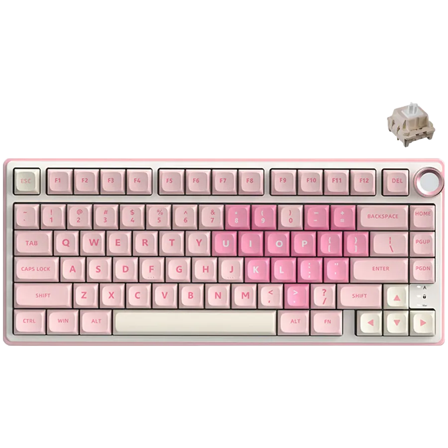 Геймърска клавиатура ROYAL KLUDGE R75 Pink Melody Gaming Keyboard Cream switch