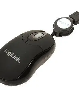 LogiLink Mouse optical USB Mini with retractable кабел