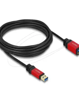 Alternative view от Удължителен кабел Delock USB-A мъжко - USB-А женско, 5 м, Екраниран, Черен
