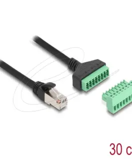 Alternative view от Delock Кабел RJ45 Cat.6 към Terminal Block адаптер, 30 cm, 2-части