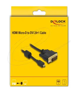Alternative view от Delock Кабел micro HDMI мъжко към DVI-D мъжко, 1 m