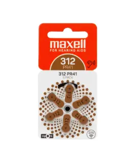 Батерия цинково въздушна MAXELL ZA312 6 бр. бутонни за слухов апарат в