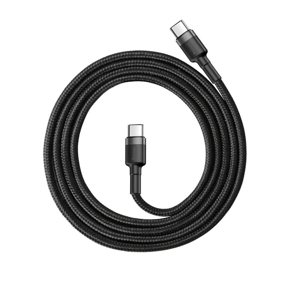 Кабел Baseus CATKLF-GG1 Cafule USB-C към USB-C PD 2.0 60W 1м черен-сив - Image 3