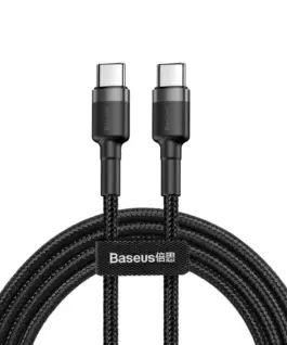 Кабел Baseus CATKLF-GG1 Cafule USB-C към USB-C PD 2.0 60W 1м черен-сив