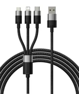 Alternative view от Кабел Baseus StarSpeed USB към M+L+C 3.5A Fast Charging 1.2м CAXS000001 - черен