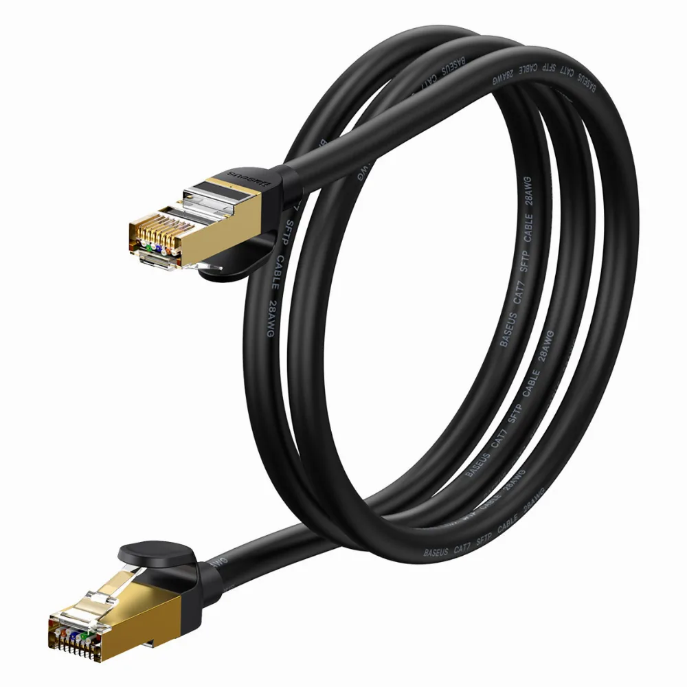 Мрежов кабел Baseus WKJS010101 Speed Seven High Speed RJ45 10Gbps 1m черен