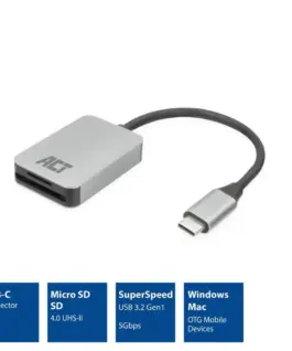 Alternative view от Четец за SD / micro SD карти ACT AC7056, SDXC, USB-C