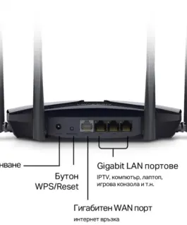 2-лентов Gigabit WiFi 6 рутер Mercusys MR70X AX1800