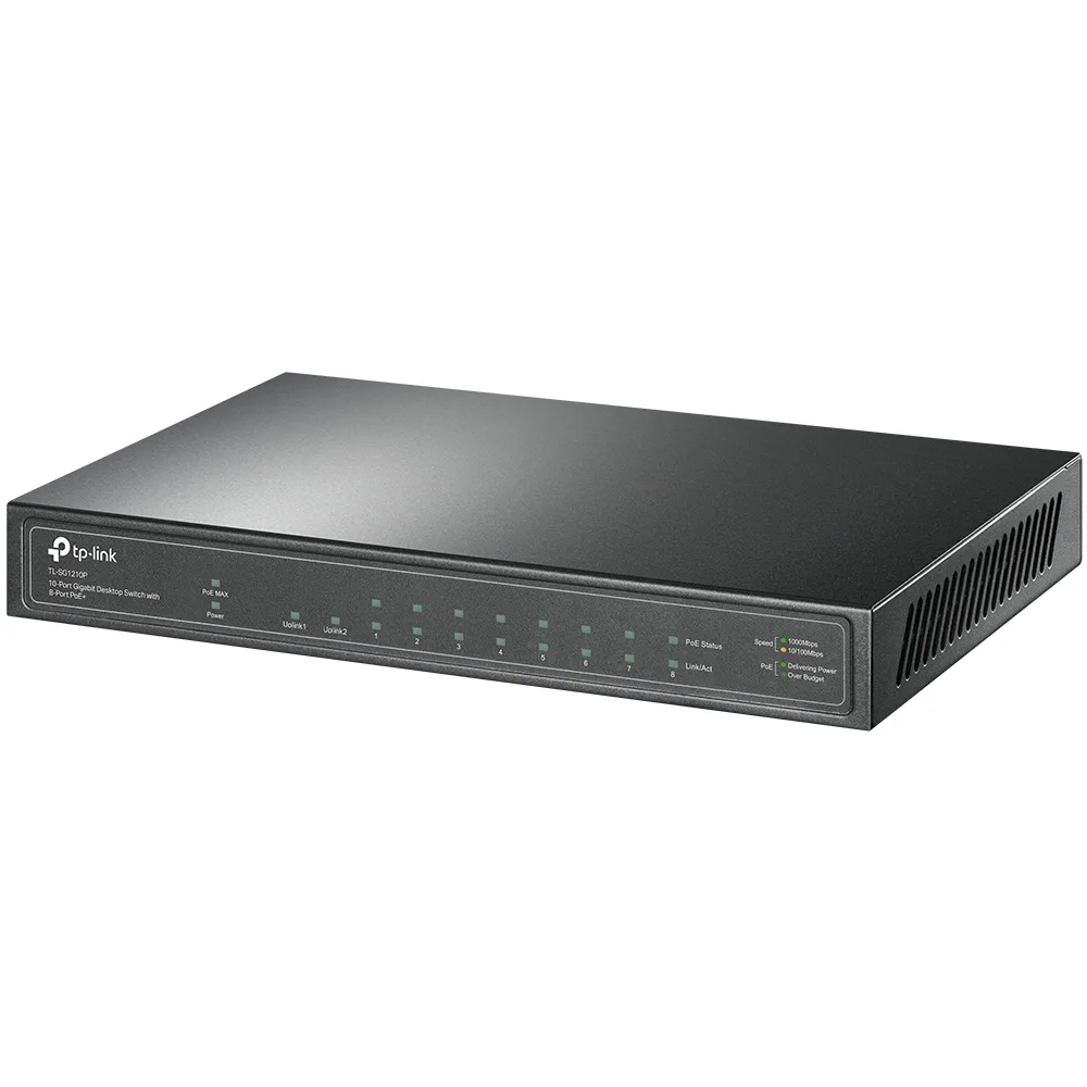 10-портов гигабитен настолен комутатор TP-Link TL-SG1210P с 8-PoE+ порта - Image 4