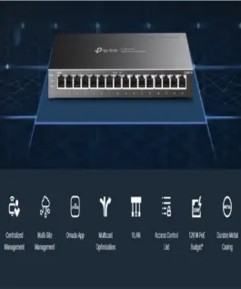 Alternative view от 16-портов комутатор TP-Link TL-SG2016P JetStream Gigabit Smart с 8 PoE+ порта
