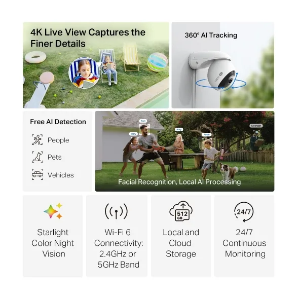 Външна охранителна камера TP-Link Tapo C560WS 4K 8MP панорамна - Image 2