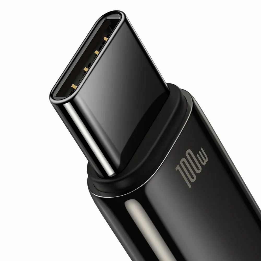 Кабел Baseus Tungsten Gold 100W USB-A към USB-C 1м CAWJ000001 - черен - Image 2