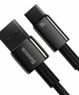 Кабел Baseus Tungsten Gold 100W USB-A към USB-C 1м CAWJ000001 - черен - Image 4
