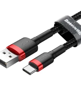 Кабел Baseus Cafule USB към Type-C 3A, 0.5 м CATKLF-A91 - черен - Image 4