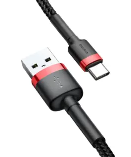 Кабел Baseus Cafule USB към Type-C 3A, 0.5 м CATKLF-A91 - черен - Image 3