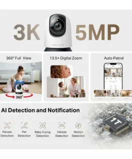 Alternative view от AI домашна охранителна Wi-Fi Pan/Tilt камера Mercusys MC230