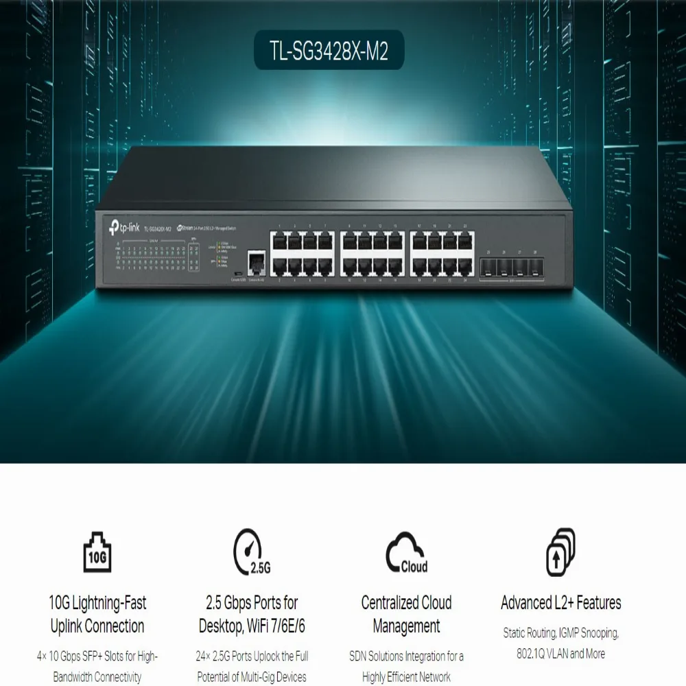 TP-LINK Switch SG3428X-M2 24x2.5GE 4xSFP+ - Image 3