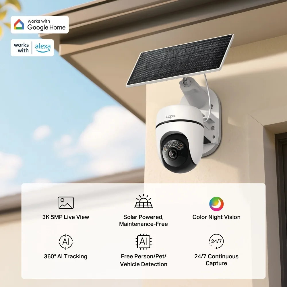 Комплект охранителна камера със слънчев панел, Pan/Tilt TP-Link Tapo C630 KIT - Image 3