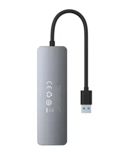 Alternative view от USB хъб Baseus 4 в 1 UltraJoy Lite USB-А към USB 3.0, 15 см B0005280B811-00 - сив