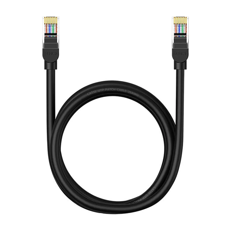 Мрежов кръгъл кабел Baseus RJ45, Cat.5, 1,5 м B00133206111-02 - черен - Image 2