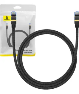 Мрежов кабел Baseus RJ45, Cat.7, 10Gbps, 1 м B0013320B111-01 - черен