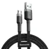 Кабел Baseus Cafule USB-A към Micro USB QC3.0 2.4A 1м CAMKLF-BG1 - черен/сив
