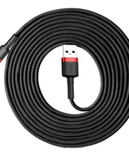 Кабел Baseus Cafule USB към micro USB 2A 3м CAMKLF-H91 - черен/червено
