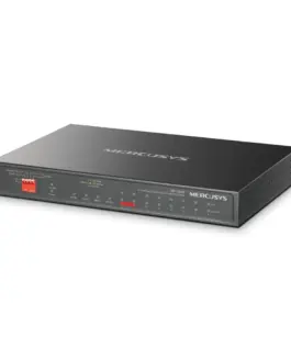 Alternative view от 12-портов гигабитов настолен комутатор с 8 PoE+ порта Mercusys MS112GMP