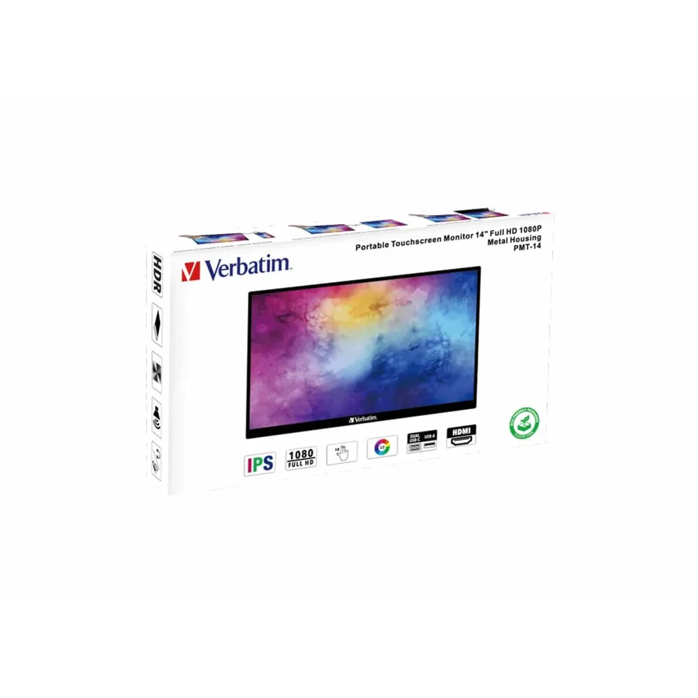 Монитор Verbatim PMT-14, 14'', Touchscreen, FullHD, 6 ms, IPS, 16:9, 250 cd/m2 - Image 4