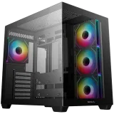 Alternative view от Кутия за компютър DeepCool CG530 4F, Mid Tower, Mini-ITX/Micro-ATX/ATX, Rear Connector support, 2xUSB3.0, 1xType-C Gen 2, 1xAudio, 3x120mm ARGB Reverse Fan, 1x120mm ARGB Fan, Tempered Glass, Mesh Panel, Black, R-CG530-BKADA4-G-1