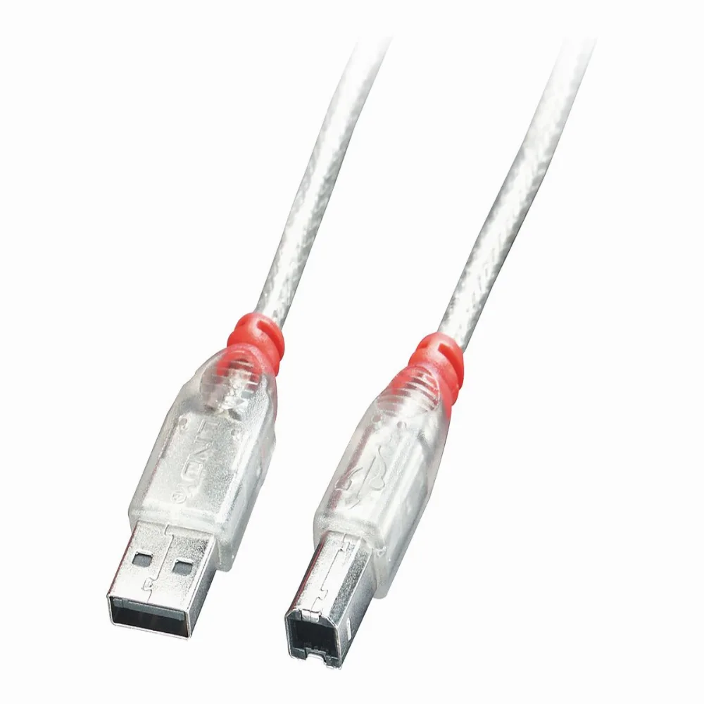 КАБЕЛ USB LINDY - USB to USB - USB 2.0 Cable - Type A to B - 50 m - Transparent - PN 41755