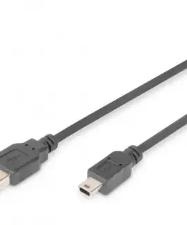 КАБЕЛ USB DIGITUS - USB-A to mini USB-B - 18 m - Black - PN AK-300108-018-S