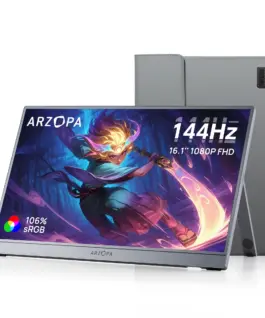 Arzopa преносим монитор Portable Monitor - Z1FC with Sleeve Bag - 16.1" 144Hz IPS