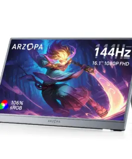 Alternative view от Arzopa преносим монитор Portable Monitor - Z1FC with Sleeve Bag - 16.1", 144Hz, IPS