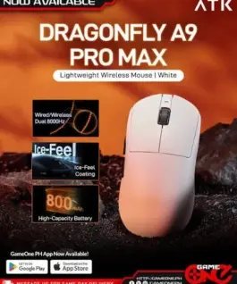 Alternative view от ATK професионална геймърска мишка Wireless Gaming Mouse A9 Pro Max 2.0 Tri-mode Nearlink - 8K, Black