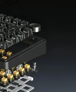 Aula геймърска механична клавиатура Wireless Gaming Mechanical Keyboard F75HE - Black King Magnetic Switch [Linear] (English US), Black Contour - Image 4