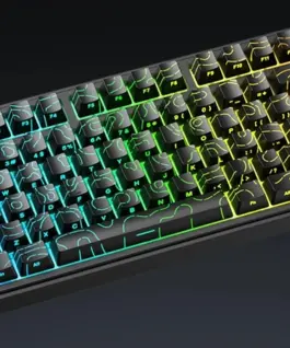 Aula геймърска механична клавиатура Wireless Gaming Mechanical Keyboard F75HE - Black King Magnetic Switch [Linear] (English US), Black Contour - Image 6