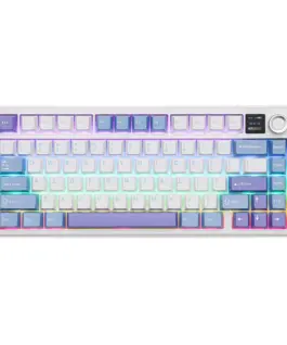Aula геймърска механична клавиатура Wireless Gaming Mechanical Keyboard F75 MAX - Reaper Switch [Linear] (English US) White Blue