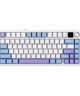 Alternative view от Aula геймърска механична клавиатура Wireless Gaming Mechanical Keyboard F75 MAX - Reaper Switch [Linear] (English US), White, Blue, Purple