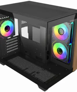 Кутия за компютър CoolerMaster Elite 481 Wood – Черна