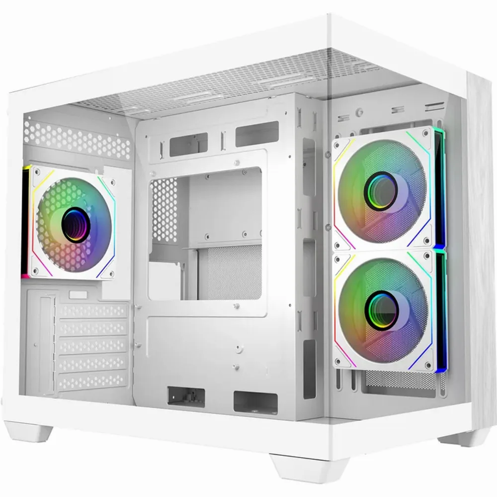 Кутия за компютър CoolerMaster Elite 481 Wood - Бяла