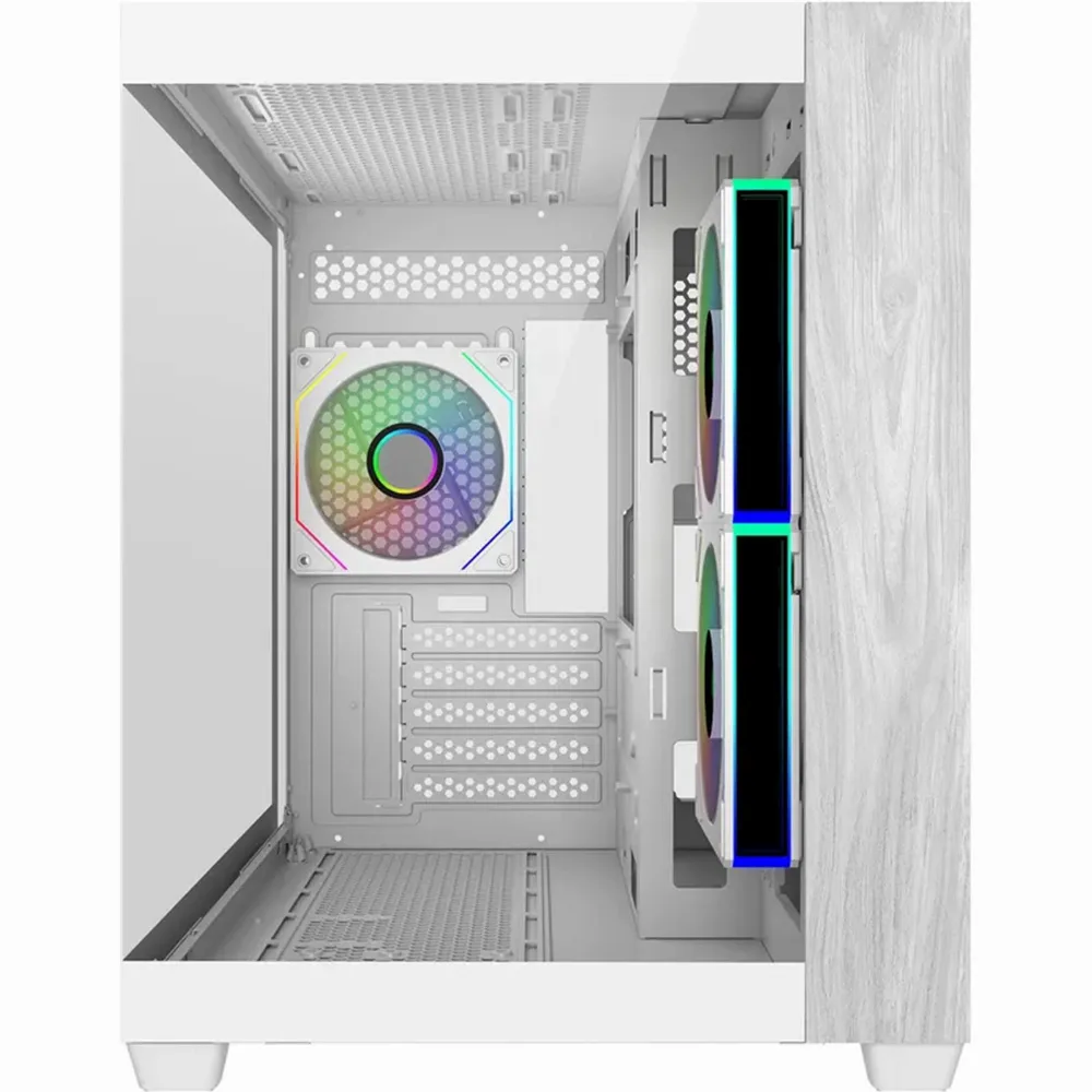 Кутия за компютър CoolerMaster Elite 481 Wood - Бяла - Image 2